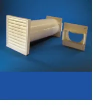 100er Flachkanal Rund-Mauerkasten mit Flachanschluss, weiß 