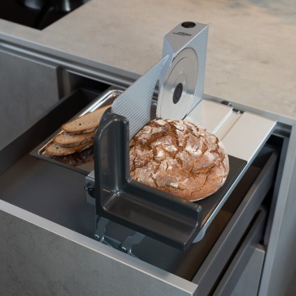 Ritter Einbau Allesschneider AES 72 SR-H, silber, Zuführung rechts, Hochversion 