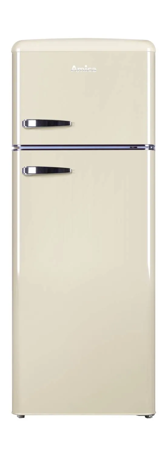 Kühl--Gefrierkombination im Retro Design, 144 cm Höhe, coffee cream