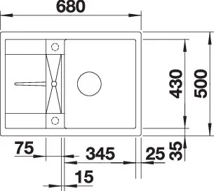 519573, BLANCO METRA 45 S Compact 519573, BLANCO METRA 45 S Compact