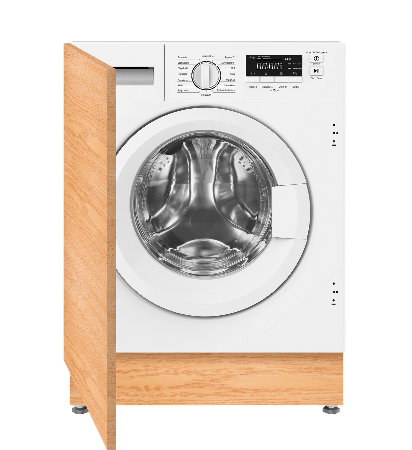 Einbauwaschmaschine, weiß, Einbau, Möbeltüranschlag wechselbar Einbauwaschmaschine, weiß, Einbau, Möbeltüranschlag wechselbar