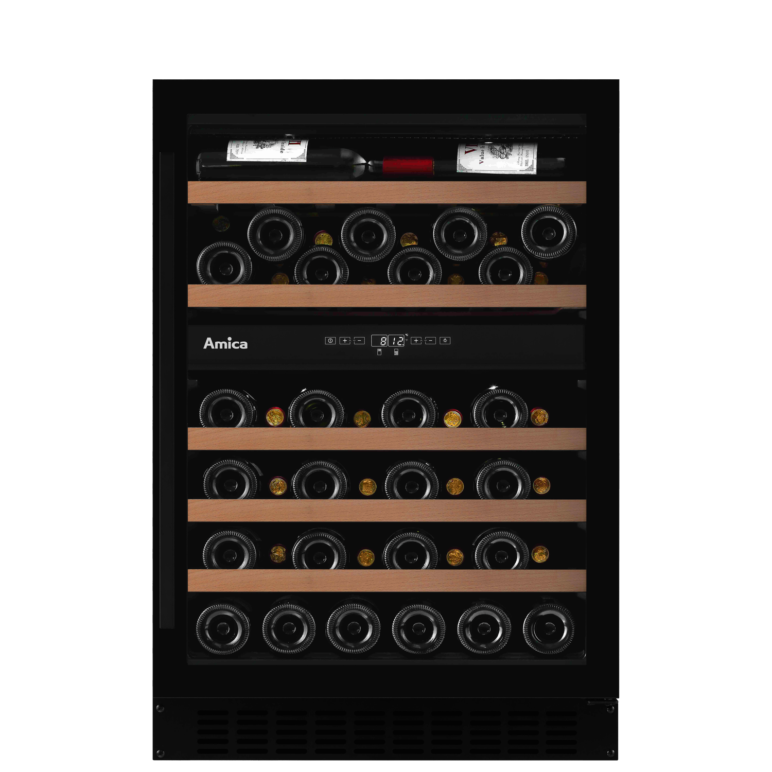 Weintemperierschrank, unterbaufähig, X-Type Design, schwarz